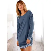 Arizona Nachthemd Ohne Taschen mit gestreiften Bündchen
