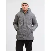 Jack & Jones 12278782_176_XXL, Anorak, Uni, Erwachsener, Reißverschluss, Polyester, Grau