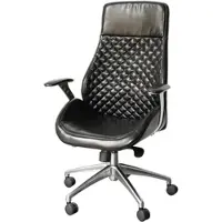 Steelboxx Bürodrehstuhl Pantera High mit Armlehnen, Kunstleder schwarz