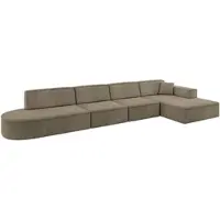 ALTDECOR Ecksofa in L-Form IREA-L3-v4 412x165x77 cm Braun Corner Sofa Eckcouch Couch Wohnlandschaft Cauchsofa