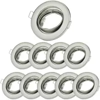 Sweet Led 10x Einbaustrahler Spots schwenkbar deckenspot GU10 rund Chrom gebürstet