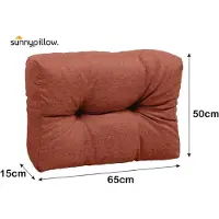 Sunnypillow Palettenkissen für Gartenmöbel - Rückenkissen 65 x 50 cm - Rückenpolster für Bett und Sofa - Palettenpolster für Palettenmöbel - Gesteppte Gartenkissen - Rückenlehne, Seitenkissen Orange