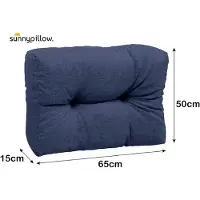 Sunnypillow Palettenkissen für Gartenmöbel - Rückenkissen 65 x 50 cm - Rückenpolster für Bett und Sofa - Palettenpolster für Palettenmöbel - Gesteppte Gartenkissen - Rückenlehne, Seitenkissen Blau