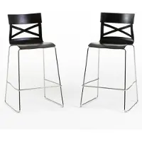 Idea New Garden Srl 2er-Set Barhocker aus glasfaserverstärktem Polypropylen mit Metallbeinen – Sitzhöhe 65 cm, modernes und robustes Design ideal für Küche und Theke – MARTINA XL – Anthrazit