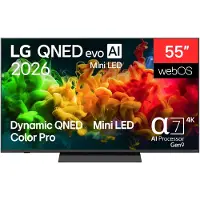 LG 55QNED80B6B 55 Zoll QNED evo AI Mini LED 4K Smart TV (2026) | Alpha 7 Gen9 | webOS 26 | HDR10 | Chromecast