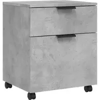Décoshop26 - Mobiler Büroschrank mit Schubladen auf Rollen Betongrau 45 x 38 x 54 cm Grau DEC024564