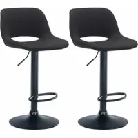CLP 2er Set Barhocker Camden Stoff drehbar und höhenverstellbar schwarz Material Gestell Metall matt schwarz