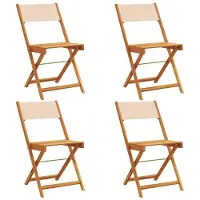 vidaXL Gartenstühle 4 Stk. Klappbar Beige Stoff und Massivholz