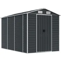 vidaXL Gerätehaus Anthrazit 191x300x198 cm Verzinkter Stahl