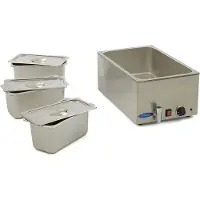 Maxima - Gastro Bain Marie - mit Wasserhahn - inkl. 3 x 1/3 GN Set - Elektrisch