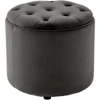 CLP Sitzhocker Pantin Samt Samt HBT: 42x44x44 cm grau