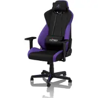 Nitro Concepts S300, Gepolsterter, ausgestopfter Sitz, Gepolsterte, ausgestopfte Rückenlehne, Schwarz, Violett, Schwarz, Violett, Stoff, Schaum, Stoff, Schaum