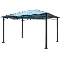 DMS Pavillon 3x4m Gartenpavillon Partyzelt Polycarbonatdach Alu Zelt Wasserdicht GP-02