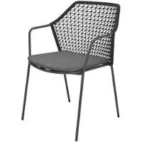 Natur24 4er Set Stühle Burano Stahl Rope Anthrazit 60 x 58,5 x 83,5 cm