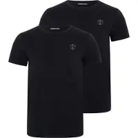 Chiemsee T-Shirt , Herren, Gr. L (52/54), schwarz (schwarz, schwarz), 100% Baumwolle, unifarben, slim fit, Rundhals, gerader Abschluss, Shirts T-Shirt, - im vorteilhaften Doppelpack