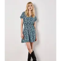 Apricot Minikleid "Batik Print Minikleid" mit Smokdetails