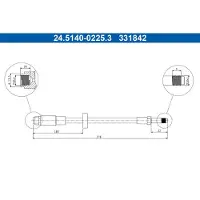 Ate Bremsschlauch 24.5140-0225.3 für Porsche 911 Targa