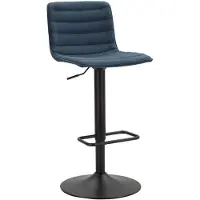 Mauro Ferretti Marineblauer, hoher, drehbarer Barhocker aus Metall und gepolstertem Stoff, höhenverstellbar, 2er-Set – Moderner Stil 142776000N