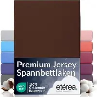Eterea Cosmesi Naturale Premium Jersey Spannbettlaken aus 100% Baumwolle mit Rundumgummi, bügelfrei & OEKO-TEX