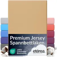 Eterea Cosmesi Naturale Premium Jersey Spannbettlaken aus 100% Baumwolle mit Rundumgummi, bügelfrei & OEKO-TEX