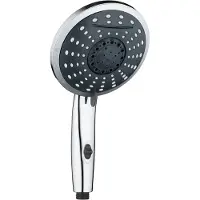Schutte Handbrause NIAGARA, Wellness-Duschkopf mit 5 Strahlarten und Schwallauslauf, Brausekopf mit Wasserstopp-Funktion, Chrom