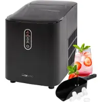 Clatronic Eiswürfelmaschine schnelle Produktion - Eiswürfel in 10 Minuten | bis zu 10kg Eis in 24 Std. | Eiswürfel Maschine mit 2 Eiswürfelgrößen & 1,1L Wassertank | inkl. Eis-Schaufel | EWB 3798