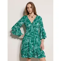 Apricot Minikleid "Smok-Minikleid" mit Trompetenärmeln