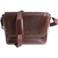 Buckle up Buckle & Seam Messenger Bag Times Leder - BROWN/Dots
