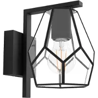 Eglo Wandlampe Mardyke schwarz mit Glas