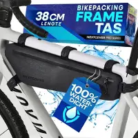 Nextcover Bikepacking-Rahmentasche – 38 cm – Schwarz – 3 Liter – 100 % wasserdichtes TPU – Fahrrad-Rahmentasche für Gravelbike, Rennrad und MTB