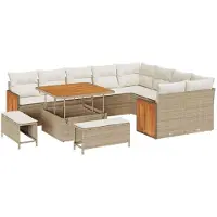 vidaXL Gartensofa-set mit Kissen 12 pcs Beige und Creme