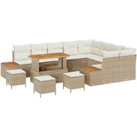 vidaXL Gartensofa-set 13 stk. 12-Sitzanzahl Beige und Creme