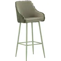 Mauro Ferretti Alaska -A- Barhocker in Grün, 2er-Set aus Eisen und Polyester, modernes Design mit einer Sitzhöhe von 78 cm – Moderne Kollektion
