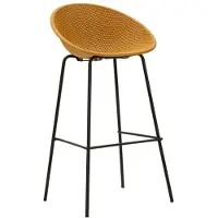 Mauro Ferretti Set mit 2 Barhockern Ibiza Senfgelb 50x50x98 cm - Gestell aus Metall und Polypropylen - Serie 940
