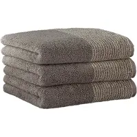 Cawoe Handtuch, 3er Pack - Luxury Home, C Two-Tone, Walkfrottier Graphit / 50x100cm
