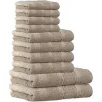 Cawoe Handtuch Set, 10-tlg. - C Noblesse, 2x Duschtuch, 4x Handtuch, 4x Gästetuch Sand / Set