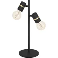 Eglo LURONE Tischleuchte Tischbeleuchtung - L20,5 x B5 x H50 cm - schwarz, messing - 2X10W exkl. - IP20