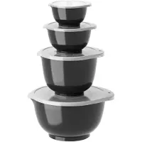 Mepal Rosti - Margrethe Rührschüsseln - 4-teiliges Set mit Deckeln (Carbon Black)