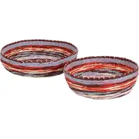 Casa Vivante Gestreifte Schale - 2 Stück - Karton - Multicolour - 35x35x12 cm