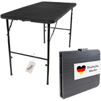 Lemodo Klapptisch in Holz-Optik, Balkontisch mit Tischplatte 120 x 60 cm (L x B)