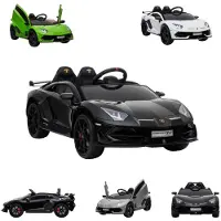 Es-toys Kinder Elektroauto Lamborghini Aventador SVJ, Kunstledersitz, EVA-Reifen schwarz