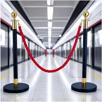 Markenlos Set von Absperrpfosten – Personenleitsystem mit Kugelkopf – Absperrkordel mit Karabiner – eleganter Ständer für Veranstaltungen, Hotels, Empfänge, Messen und Kinos