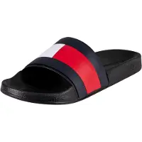 Tommy Hilfiger Pantoletten Rubber Th Flag Pool Slide FM0FM04263 Schwarz 40