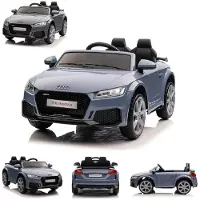 Es-toys Kinder Elektroauto Audi TTRS, EVA-Reifen, Sicherheitsgurt, Fernbedienung graublau