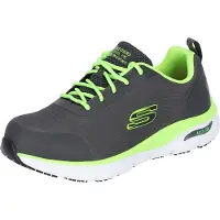 SKECHERS Work RINGSTAP ARCH FIT SR Herren S3 Arbeitsschuhe Dunkelgrau/Lime 45.5