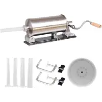 Klausberg Wurstfüllmaschine 3kg Edelstahl Horizontal Wurstspritze 4 Trichter KB-7928