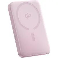 Baseus Powerbank EnerFill FM12 Qi2 10000mAh 22,5W, kompatibel mit MagSafe, mit weißem Kabel. Simple USB-C Kabel, 20V/3A, 0,30m - rosa