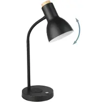 Eglo VERADAL-QI Tischleuchte Tischbeleuchtung - L21,5 x B16 x H45 cm - schwarz, braun - 5,5W inkl. - IP20