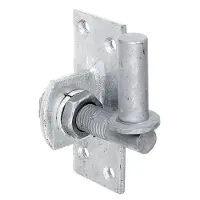 Alberts Kloben zum Anschrauben | verstellbar um 20 mm | feuerverzinkt | Dornmaß Ø16 mm | Plattenhöhe: 105 mm | Plattenbreite: 45 mm