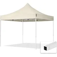 TOOLPORT 3x3m Stahl Faltpavillon, ohne Seitenteile, creme